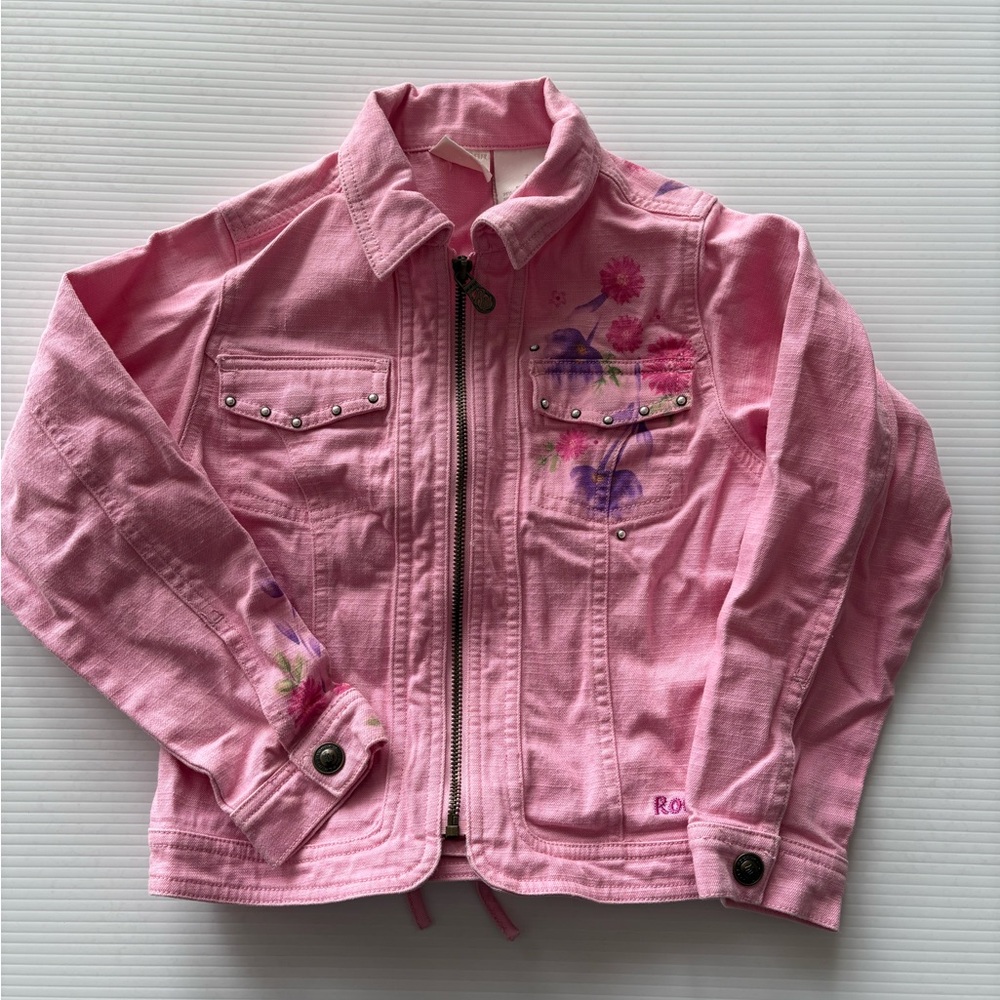 Rocawear Pink Floral Kids Jacket 7 vtg y2k